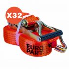 Set 32 kom. zatezne trake sa mehanizmom EUROPART 10 m / 50 mm 7801000000