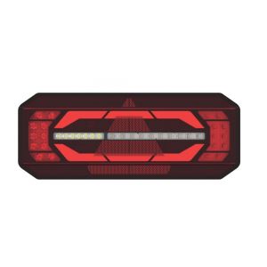 LED zadnje svetlo desno crno sa 6 funkcija 10/30V sa trouglastim reflektorom 7-pin AMP DASTERI D-DSL6004TRBM