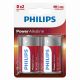 Set baterija PHILIPS PowerAlkaline Dx2 LR20 1,5V 9500274011